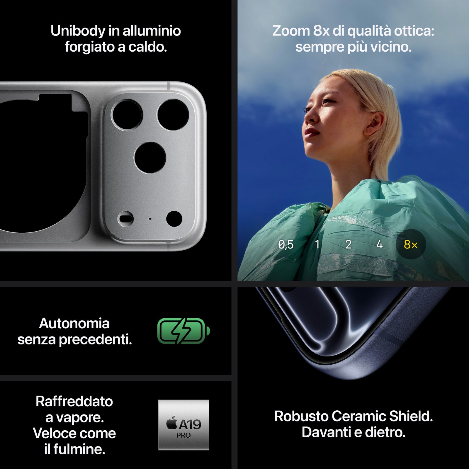 Apple iPhone 17 Pro Ricondizionato - Smartphone Display 6.3", Chip A19 Pro, Dual SIM