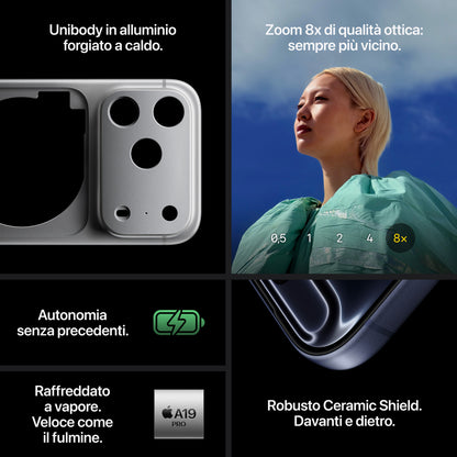 Apple iPhone 17 Pro Max Ricondizionato - Smartphone Display 6.9", Tripla Fotocamera
