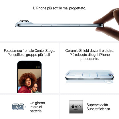 Apple iPhone Air - Smartphone Super Retina XDR 6,5", Chip A19 Pro, Doppia SIM