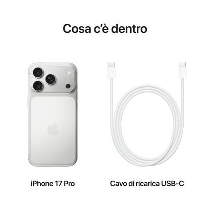 Apple iPhone 17 Pro Ricondizionato - Smartphone Display 6.3", Chip A19 Pro, Dual SIM